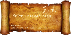 Fáth Artemíszia névjegykártya
